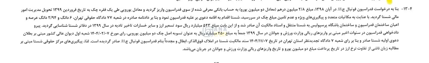 پرونده باز کمک شستا به فدراسیون فوتبال برای پرداخت مطالبات ویلموتس پرونده باز کمک شستا به فدراسیون فوتبال برای پرداخت مطالبات ویلموتس