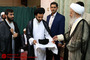 مراسم عمامه گذاری طلاب توسط آیت الله مکارم شیرازی - قم