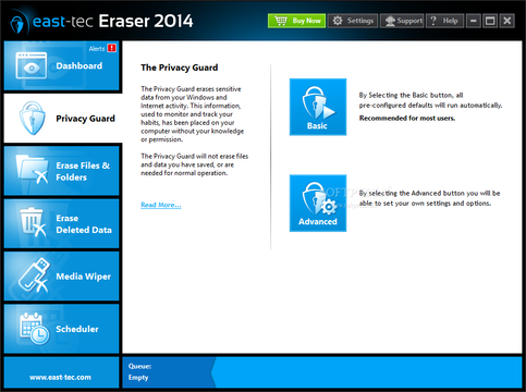 تصاویری از محیط برنامه East-Tec Eraser