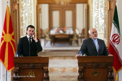 دیدار و نشست خبری وزرای امور خارجه ایران ومقدونیه