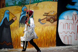 نقاشی هنرمندان فلسطینی بر روی دیوارهای مدارس