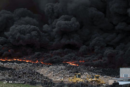 آتش سوزی مهيب در گورستان بزرگ لاستيک ها در نزدیکی مادرید	
