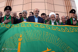مراسم اهتزاز پرچم امام رضا(ع) در کمیته ملی المپیک‎
