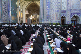 جمع خوانی رمضانی قرآن کریم در مسجد گوهرشاد حرم رضوی
