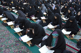 جمع خوانی رمضانی قرآن کریم در مسجد گوهرشاد حرم رضوی
