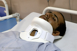 مصدومین سانحه تصادف اتوبوس سربازان در شیراز
