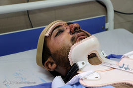 مصدومین سانحه تصادف اتوبوس سربازان در شیراز
