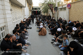 دسته عزاداری شهادت حضرت امیرالمومنین(ع) با حضور آیت الله وحید خراسانی
