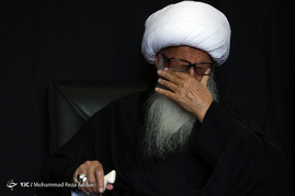 دسته عزاداری شهادت حضرت امیرالمومنین(ع) با حضور آیت الله وحید خراسانی
