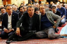 حمید استیلی پیشکسوت فوتبال در مراسم ختم مرحوم علی دادمان