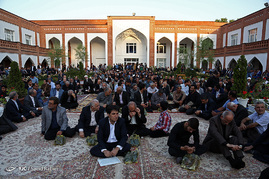 مراسم بزرگداشت شهدای هفتم تیر با حضور دکتر علی لاریجانی در حوزه علمیه امام حسن مجتبی (ع) 