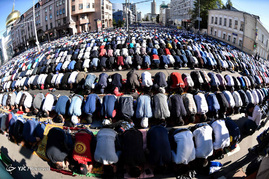 نماز عید فطر در مسکو
