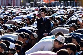 نماز عید فطر در مسکو
