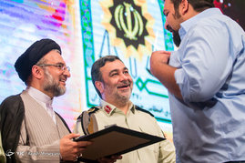 سید مهدی خاموشی رئیس سازمان تبلیغات اسلامی و سرتیپ پاسدار حسین اشتری فرمانده نیروی انتظامی