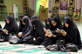 مراسم زیارت عاشورا با حضور پیکرهای شهدای دوران دفاع مقدس - شیراز ‎