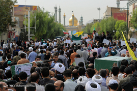 تشییع پیکر 5 شهید مدافع حرم در قم‎