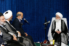 ديدار رئيس رسانه ملی با آیت الله نوری همدانی