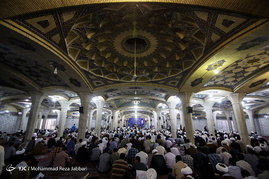 تجمع طلاب در حمایت‌ از آیت‌الله شیخ عیسی قاسم و مردم مظلوم بحرین در مدرسه فیضیه قم
