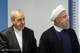 حسن روحانی رئیس‌جمهور و علی‌اصغر فانی وزیر آموزش و پرورش