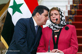 نشست خبری لاریجانی با رئیس مجلس نمایندگان سوریه
