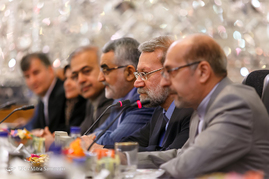 نشست خبری لاریجانی با رئیس مجلس نمایندگان سوریه

