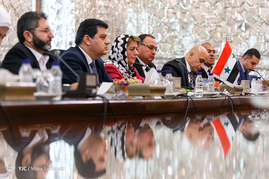 نشست خبری لاریجانی با رئیس مجلس نمایندگان سوریه
