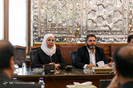 نشست خبری لاریجانی با رئیس مجلس نمایندگان سوریه
