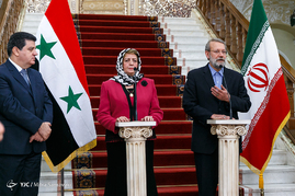نشست خبری لاریجانی با رئیس مجلس نمایندگان سوریه
