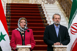 نشست خبری لاریجانی با رئیس مجلس نمایندگان سوریه
