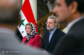 نشست خبری لاریجانی با رئیس مجلس نمایندگان سوریه
