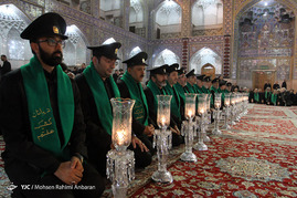 مراسم خطبه خوانی شب شهادت امام حسین(ع) درحرم رضوی
