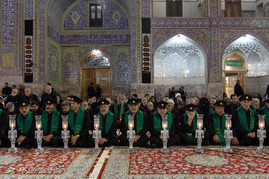 مراسم خطبه خوانی شب شهادت امام حسین(ع) درحرم رضوی

