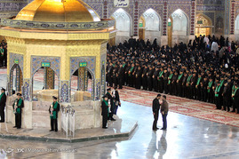 مراسم خطبه خوانی شب شهادت امام حسین(ع) درحرم رضوی
