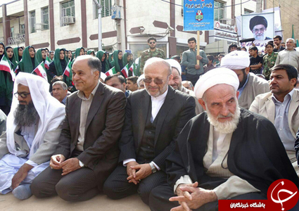حضور منوچهر متکی در کنار نماینده ولی فقیه استان و استاندار سیستان و بلوچستان در راهپیمایی امروز 13 آبان