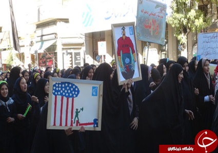 جوانان و نوجوانان انقلابی استان زنجان با حضور در راهپیمایی باشکوه 13 آبان 