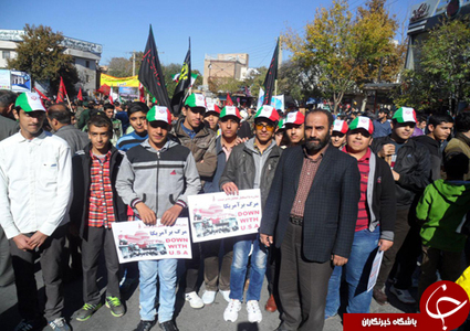 جوانان و نوجوانان انقلابی استان همدان با حضور در راهپیمایی باشکوه 13 آبان 