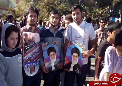 جوانان و نوجوانان انقلابی استان سمنان با حضور در راهپیمایی باشکوه 13 آبان 