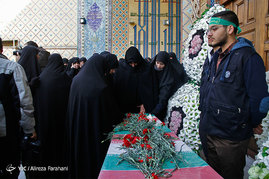 تشییع و خاکسپاری پیکر شهید گمنام در کوی دانشگاه تهران