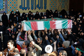 تشییع و خاکسپاری پیکر شهید گمنام در کوی دانشگاه تهران