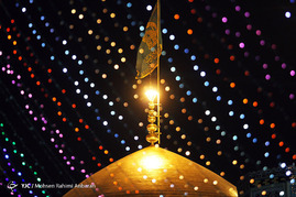 آذین بندی و چراغانی حرم رضوی در شب میلاد حضرت محمد مصطفی(ص)
