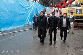 حضور مسئولین کشوری در محل حادثه ساختمان پلاسکو‎