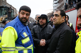 حضور مسئولین کشوری در محل حادثه ساختمان پلاسکو‎