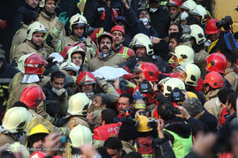 هفتمین روز عملیات امداد و نجات در ساختمان پلاسکو
