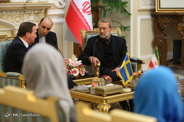 دیدار نخست وزیر سوئد با علی لاریجانی
