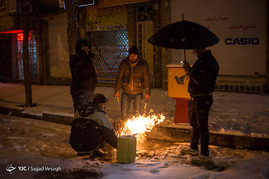 نیمه شب برفی در همدان