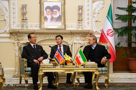 دیدار رئیس مجمع عالی خلق کره شمالی با علی لاریجانی