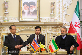دیدار رئیس مجمع عالی خلق کره شمالی با علی لاریجانی