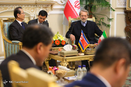 دیدار رئیس مجمع عالی خلق کره شمالی با علی لاریجانی
