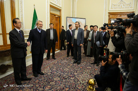 دیدار رئیس مجمع عالی خلق کره شمالی با علی لاریجانی