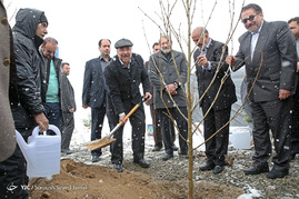 مراسم روز درختکاری و افتتاح هزار هکتار جنگل‌کاری در دامنه جنوبی البرز با حضور رئیس مجلس
